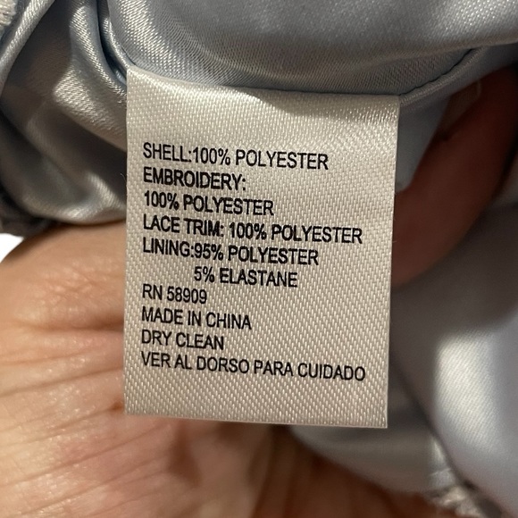 Gianni Bini blue & ivory Alice mini lace V neck eyelet dress size 12 NWT $179 - Picture 6 of 8